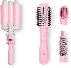 Mermade+Hair+Waver+Professional+Hair+Styler+32mm+or+Interchangeable+Blow+Dry+Brush+-+Pink