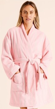Vue-Pinstripe-Bath-Robe-Pink on sale