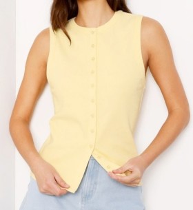 Grab+Denim+Button+Through+Rib+Tank