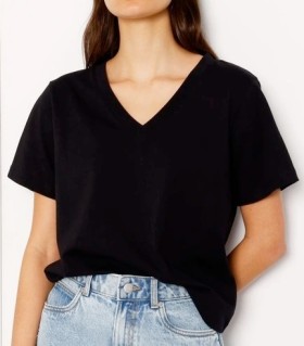 Grab+Relaxed+V-Neck+Tee+-+Black
