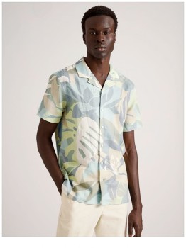 Blaq+Printed+Linen+Blend+Shirt