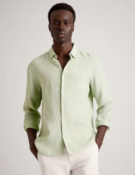Blaq-Long-Sleeve-Linen-Shirt-Sage on sale