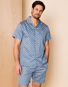 Reserve+Cotton+Sateen+PJ+Set+Floral+Tiles+-+Denim
