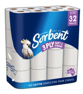 Sorbent+Silky+White+Toilet+Tissue+3+Ply+32+Pack