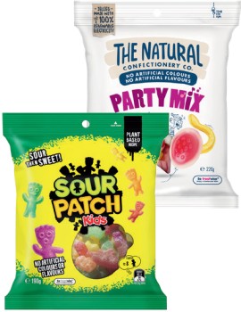 The-Natural-Confectionery-Co-130230g-Sour-Patch-Kids-Bag-190g-or-Pascall-Lollies-150300g-Selected-Varieties on sale