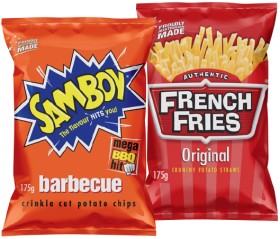 French+Fries+175g+or+Samboy+Potato+Chips+150%E2%80%91175g+Selected+Varieties
