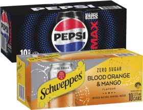 Pepsi+or+Solo+Soft+Drink+or+Schweppes+Infused+Sparkling+Water+10x375mL