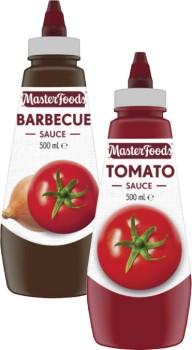 MasterFoods+Squeeze+Tomato+or+Barbecue+Sauce+475mL-500mL