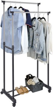Chrome-Finish-Double-Clothes-Rack-82x160cm on sale