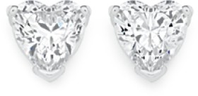 Sterling+Silver+Heart+Cubic+Zirconia+Stud+Earrings