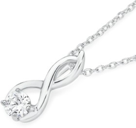 Sterling+Silver+Cubic+Zirconia+Open+Helix+Drop+Pendant