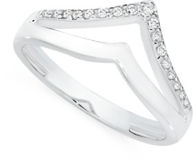 Sterling+Silver+Cubic+Zirconia+Chevron+Split+Ring+Size+N