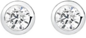 Sterling+Silver+Round+Cubic+Zirconia+Stud+Earrings