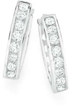 Sterling-Silver-Cubic-Zirconia-145mm-Hoop-Earrings on sale