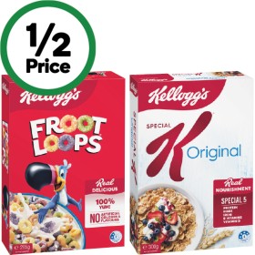 Kelloggs-Special-K-300g-or-Froot-Loops-285g on sale