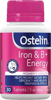 NEW+Ostelin+Iron+%26amp%3B+B%2B+Energy+30+Tablets%2A