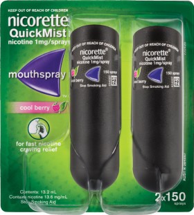 Nicorette+QuickMist+Cool+Berry+Mouthspray+2+x+150+Pack%2A