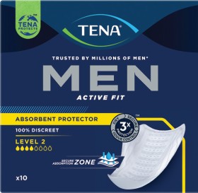 TENA+Men+Active+Fit+Absorbent+Protector+Level+2+Moderate+10+Pack