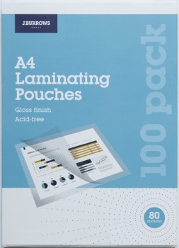 JBurrows-A4-Laminating-Pouches-100-Pack on sale