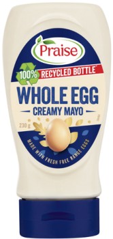 Praise+Whole+Egg+Squeezy+Mayo+230-250g+Selected+Varieties
