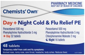 Chemists%26rsquo%3B+Own+Day+%2B+Night+Cold+%26amp%3B+Flu+Relief+PE+48+Tablets