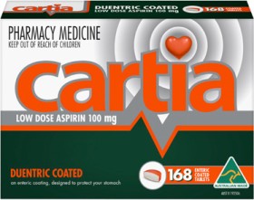 Cartia+Low+Dose+Aspirin+100mg+168+Tablets