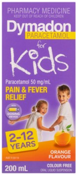 Dymadon+Paracetamol+For+Kids+2-12+Years+Colour+Free+Orange+Flavour+200mL
