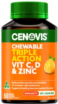 Cenovis+Chewable+Triple+Action+Vit+C%2C+D+%26amp%3B+Zinc+60+Tablets