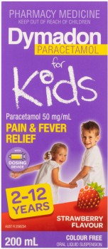 Dymadon-Paracetamol-For-Kids-2-12-Years-Colour-Free-Strawberry-Flavour-200mL on sale