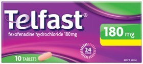 Telfast+Hayfever+Allergy+Relief+180mg+10+Tablets