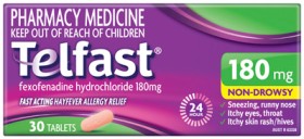 Telfast+Hayfever+Allergy+Relief+180mg+30+Tablets