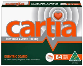 Cartia+Low+Dose+Aspirin+100mg+84+Tablets