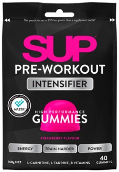 SUP+Pre-Workout+Intensifier+Gummies+Strawberry+Flavour+40+Pack
