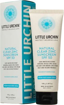 Little+Urchin+Natural+Clear+Zinc+Sunscreen+SPF30%2B+100g