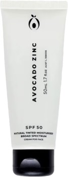 Avocado+Zinc+Natural+Tinted+Moisturiser+Medium+-+Dark+SPF50+50ml