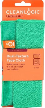 Cleanlogic-Sensitive-Skin-Dual-Texture-Face-Cloth-1-Pack-Assorted-Colours on sale