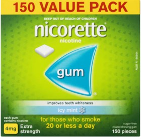 Nicorette+Quit+Smoking+Nicotine+Gum+4mg+Icy+Mint+150+Pieces+Value+Pack