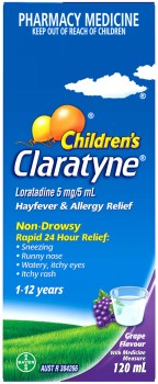 Claratyne+Childrens+Antihistamine+Syrup+Grape+120ml