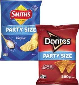 Smith%26%23039%3Bs+Crinkle+Cut+Potato+Chips+or+Doritos+Party+Size+Bag+380g
