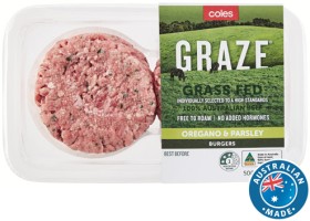 Coles+GRAZE+Grass+Fed+Beef+Burgers+500g