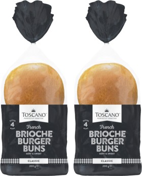 Toscano+Brioche+Burger+Buns+4+Pack+200g