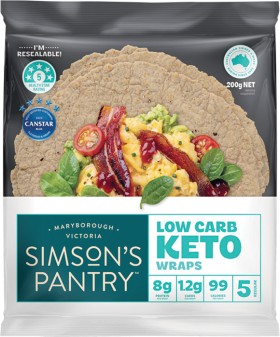 Simson%26%23039%3Bs+Pantry+Low+Carb+Keto+Wraps+5+Pack+200g