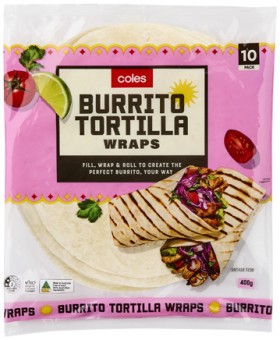 Coles+Burrito+Tortilla+Wraps+10+Pack+400g