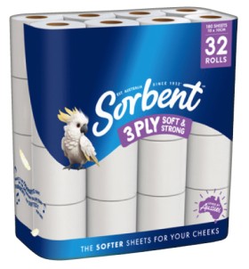 Sorbent+Silky+White+Toilet+Tissue+3+Ply+32+Pack
