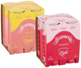 Bundaberg+Refreshingly+Light+Sparkling+Drink+4x250mL+Selected+Varieties
