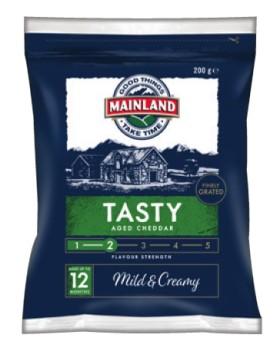 Mainland+Tasty+Aged+Cheddar+or+Mozzarella+Finely+Grated+Cheese+200g
