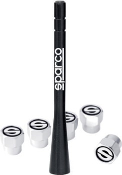 NEW+Sparco+Antenna+%26amp%3B+5+Valve+Caps+Set