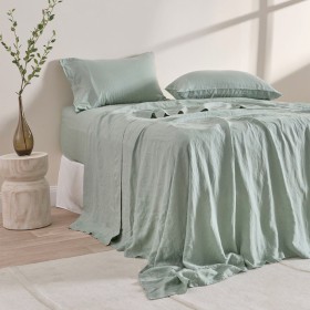 Washed+Linen+Flat+Sheet+by+M.U.S.E.