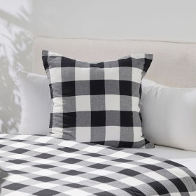 Della+Black+Check+European+Pillowcase+by+Habitat