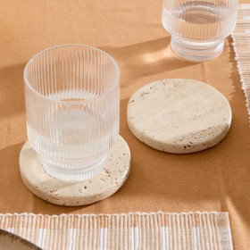 Travertine+Marble+Coaster+Set+of+2+by+M.U.S.E.